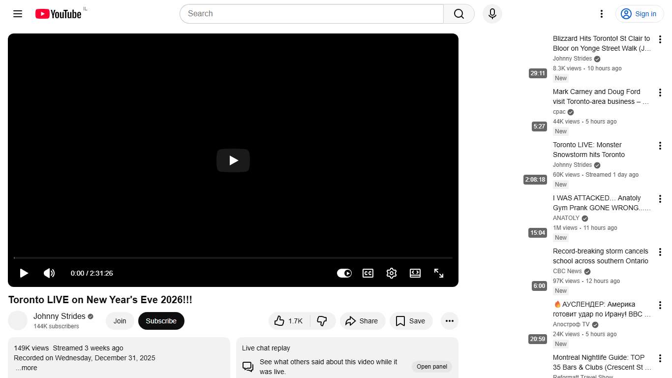 Toronto LIVE on New Year's Eve 2026!!! - YouTube